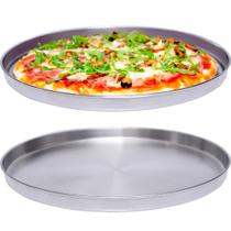 Forma para pizza de alumínio polido com 40cm de diâmetro e capacidade de 2,1 litros Forma para pizza de alumínio polido com 40cm de diâmetro e capacidade de 2,1 litros