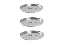Forma para pizza diam. 26 x 2cm kit com 3 formas