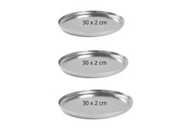 Forma para pizza em aluminio diametro 30 x altura 2cm kit com 3 formas Forma para pizza em aluminio diametro 30 x altura 2cm kit com 3 formas