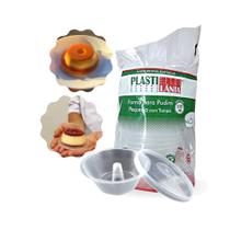 Forma para Pudim Pequena com tampa - 120ml - c/10 - Plastilânia