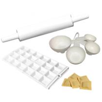 Forma para Ravioli e Mini Pasteis + Rolo para Massa + Conjunto Medidor Kit