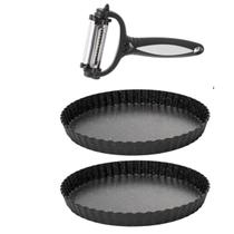 Forma para Torta Fundo Removível Antiaderente de Aço Carbono Preta 24x3cm 1,2l