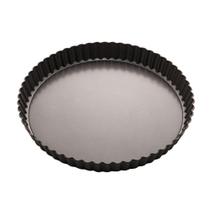 Forma para torta ou bolo redonda com fundo removível antiaderente preta de aço carbono 24cm Forma para torta ou bolo redonda com fundo removível antiaderente preta de aço carbono 24cm