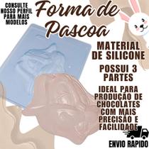 Forma Pascoa Chocolate Silicone Coelho Alegre Frente Forma Pascoa Chocolate Silicone Coelho Alegre Frente
