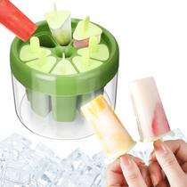 Forma picolé 8 unidades + palitos - verde - livre BPA