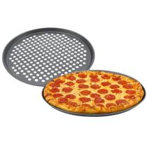 Forma Pizza Antiaderente Assadeira C Furos Aço Carbono 31,5cm