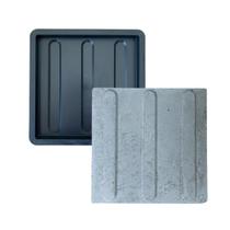Forma Plástica Direcional 25x25x2,5 Piso Tátil Guia Calçada Rua 3 Linhas Sinalização de Chão Deficiente Visual