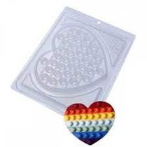 Forma Pra Chocolate Acetato Pop It Coração Sem Silicone 1un - Bwb Formas