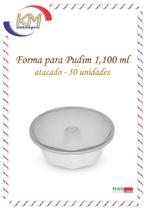 Forma pudim c/ tampa 1,100 ml - 10 pacotes x 5 unidades - embalagem pudim (13010)