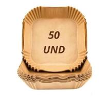 Forma quadrada d papel 50 und p air frayer fornos microondas Forma quadrada d papel 50 und p air frayer fornos microondas