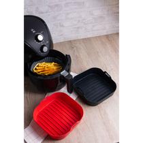 Forma Quadrada de Silicone p/ Air Fryer Vermelha 20x7cm Lyor