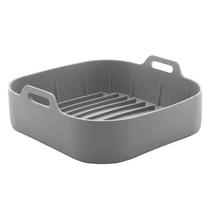 Forma Quadrada de Silicone para Air Fryer Cinza 16x5,5 cm Lyor