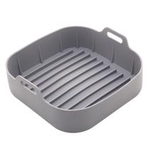 Forma Quadrada de Silicone para Air Fryer Cinza 20cm