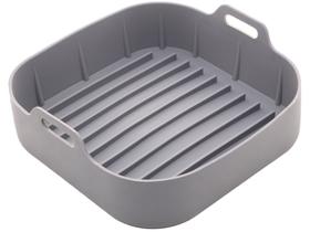 Forma Quadrada de Silicone para Air Fryer Cinza 20x7cm Lyor Reutilizável Carne Bolo Forma Quadrada de Silicone para Air Fryer Cinza 20x7cm Lyor Reutilizável Carne Bolo