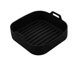 Forma Quadrada de Silicone para Air Fryer Preta 20 x 7 cm Lyor