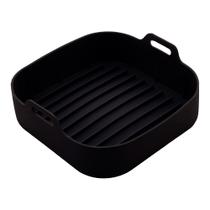 Forma Quadrada de Silicone para Air Fryer Preta 20x7cm Lyor
