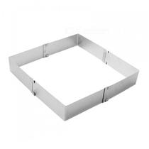 Forma Quadrada Expansível Inox Bolo Torta Doces Confeiteiro Grande