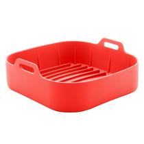 Forma Quadrada Lyor De Silicone Para Air Fryer Vermelha
