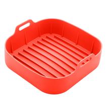 Forma Quadrada Lyor de Silicone para Air Fryer Vermelha Forma Quadrada Lyor de Silicone para Air Fryer Vermelha