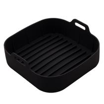 Forma Quadrada para Air Fryer 2cm x 6,5cm Preto Silicone Forma Quadrada para Air Fryer 2cm x 6,5cm Preto Silicone