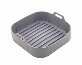 Forma Quadrada Silicone p/ Air Fryer 20x9 cm Cinza Lyor