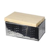 Forma Queijo Retangular Inox P 500g Prensador Madeira Forma Queijo Retangular Inox P 500g Prensador Madeira