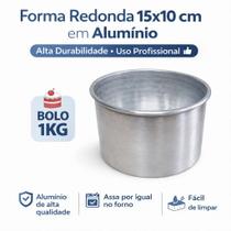 Forma Redonda 15x10 cm Reta em Alumínio Bolo 1kg