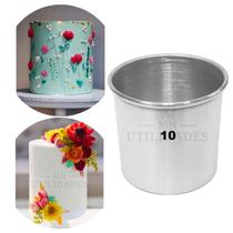 Forma Redonda Bolo 10x10 Assadeira Fundo Fixo Alumínio