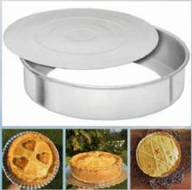 Forma Redonda Com Fundo Removível Falso, Assadeira de Bolo Redondo 30 Cm Em Alumínio If35