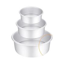 Forma Redonda De Alumínio Para Bolo Com Fundo Removível 4/6/8/10 Polegadas Com Espátula E Faca De