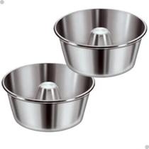 Forma Redonda De Alumínio Para BoloTorta Pudim 20cm Kit Com 2 Unidades - RL