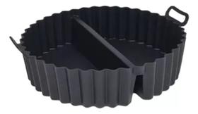 Forma Redonda De Silicone Air Fryer Preta Lyor 22x19x6cm