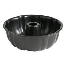 Forma Redonda Em Aço Carbono com Furo Antiaderente 24x24x6cm