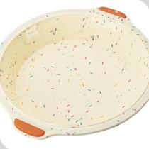 Forma redonda hércules 27cm com cabo silicone laranja Forma redonda hércules 27cm com cabo silicone laranja