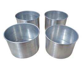 Forma redonda kit 4 unidades alumínio escovado - protege inox