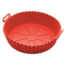 Forma Redonda Lyor de Silicone para Air Fryer Vermelha Forma Redonda Lyor de Silicone para Air Fryer Vermelha