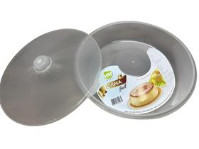 Forma Redonda Para Microondas Bolo Pudim Com Tampa Transparente HM