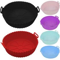 Forma Redonda Reutilizável Antiaderente P/ Airfryer Forno Micro-ondas Silicone Bolo Massa Torta Pão Assadeira Cesto Forma Redonda Reutilizável Antiaderente P/ Airfryer Forno Micro-ondas Silicone Bolo Massa Torta Pão Assadeira Cesto