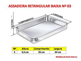 Forma Retangular Assadeira De Bolo De Aluminio N3