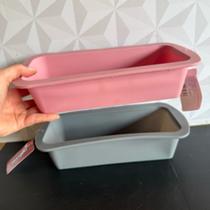 Forma retangular de silicone para pão rosa ou cinza para cozinha alta grande assadeira