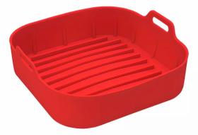 Forma Silicone Air fryer Antiaderente Assadeira Cesto Silicone Fritadeira Elétrica Quadrado 16cm