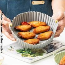 Forma Silicone Air Fryer Forro Fritadeira Microondas Com Alça Reutilizável Lavável Redonda