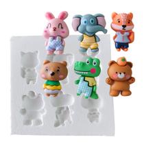 Forma Silicone Bichos Baby Animais Selva Confeitaria Resina