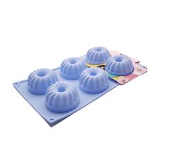 Forma Silicone Bolo Cupcake Retangular Doces - Azul