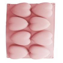 Forma Silicone Coração 8 Cavidades Doce Gourmet Chocolate