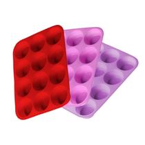 Forma Silicone Cupcake 12 Cavidades Bolinho Redonda Cozinha Bolo Queijo Antiaderente Muffins Empada