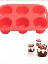Forma silicone cupcake c/ 6