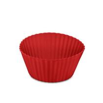 Forma Silicone Cupcake Muffins 6 Unidades Vermelha - Multilaser