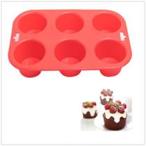 Forma Silicone Cupcake Queijadinha Petit Gateau 6 Cavidades