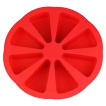 Forma Silicone De Bolo Pudins Tortas Fatiadas Vermelha